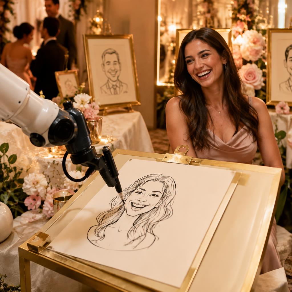 Robot Caricature Station live station at a Toronto event