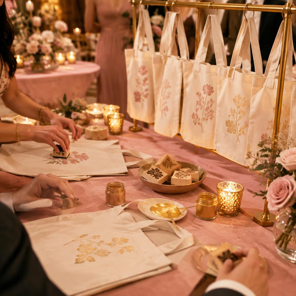 Tote Bag and Stamping Studio live station at a Toronto event